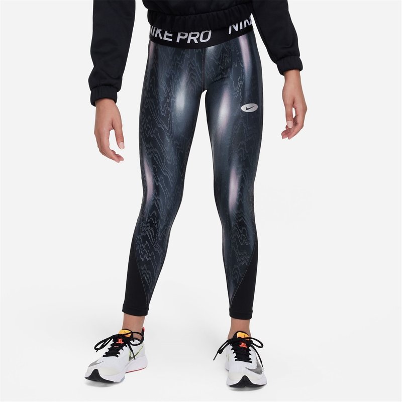 Nike Pro Warm Icon Clash Big Kids (Girls) Printed Leggings