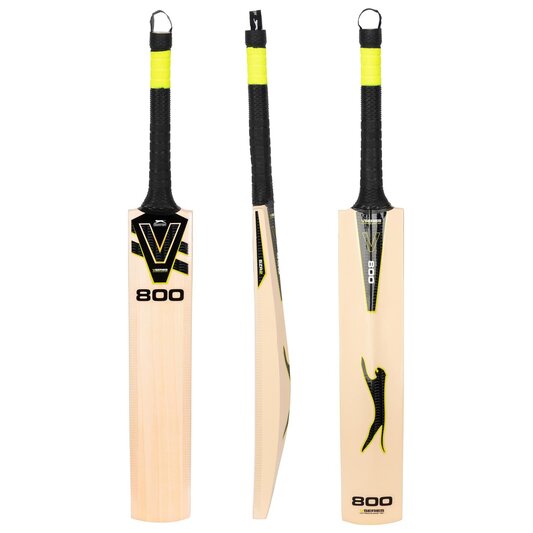 Slazenger V500 Cricket Bat Juniors White/Black/Blue 