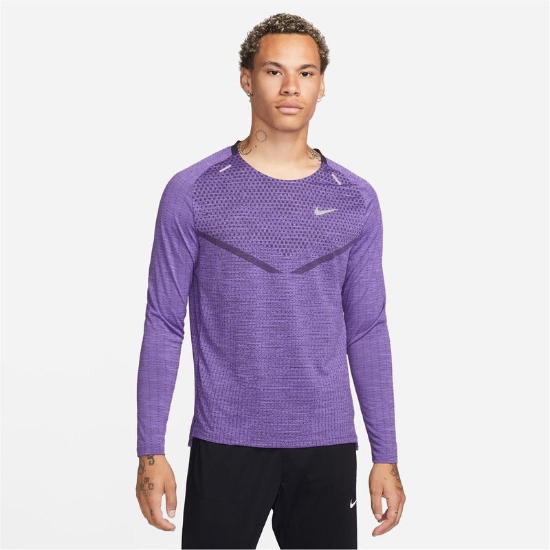 Nike Dri fit Techknit Long Sleeve Running T Shirt Mens