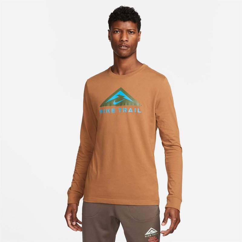 Nike Dri Fit Trail Long Sleeve Mens Running Top 