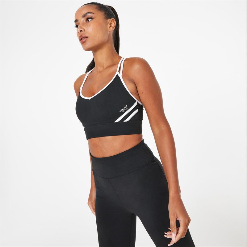 Jack Wills Active Stripe Cross Back Sports Bra