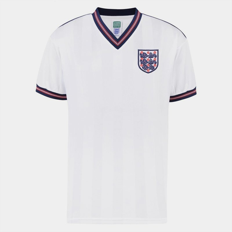 Score Draw 1986 Home England Shirt Mens