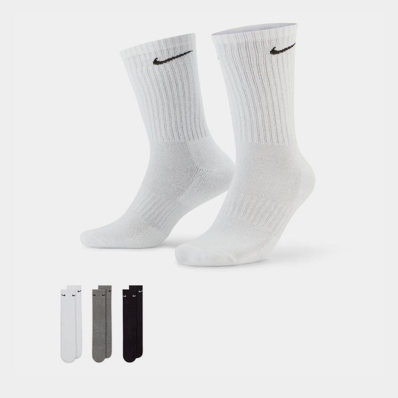 Nike Everyday 3 Pack Cotton Cushioned Crew Socks Unisex
