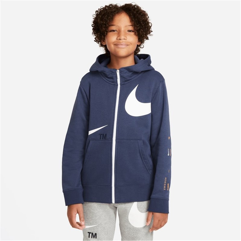 Nike Sportswear Swoosh Big Kids (Boys) Fleece Full Zip Hoodie