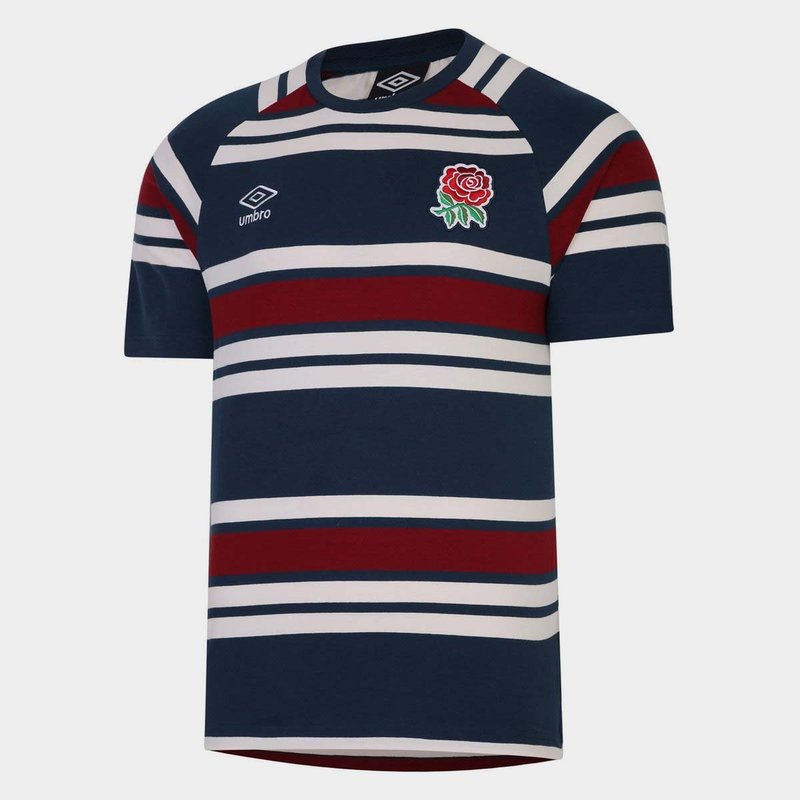 Umbro England Classic Striped T Shirt Mens