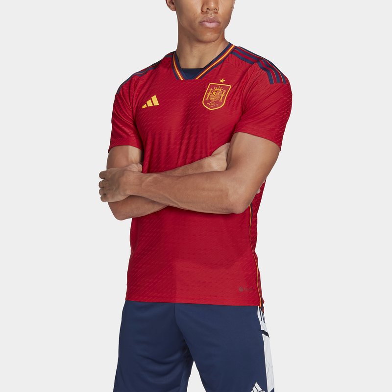 adidas Spain Authentic Home Shirt 2022 2023 Adults