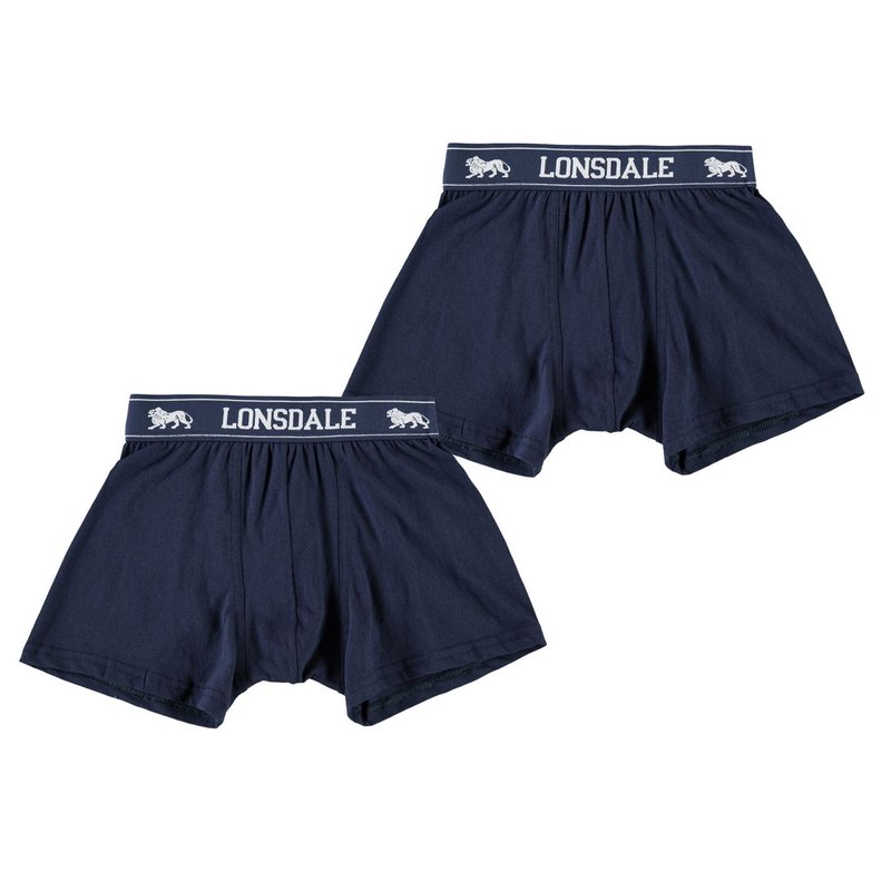 Lonsdale 2 Pack Boxer Shorts Junior Boys