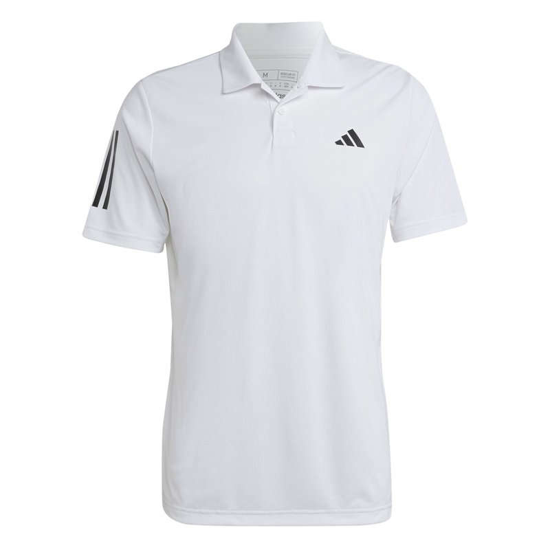 adidas Club 3 Stripe Polo Shirt Mens