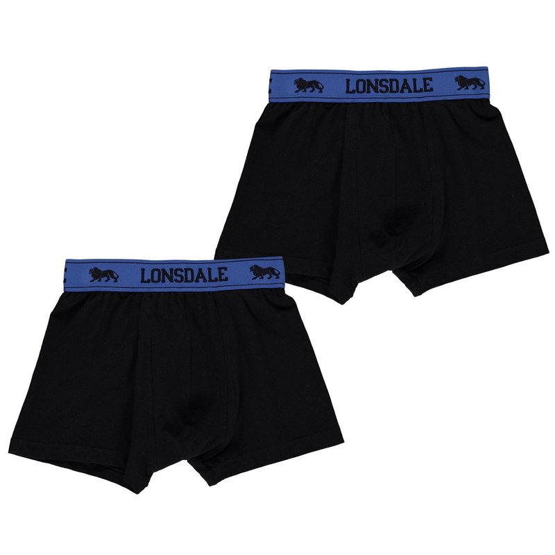 Lonsdale 2 Pack Boxer Shorts Junior Boys