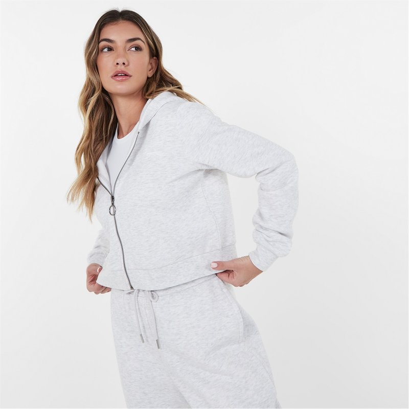 Slazenger Full Zip Crop Hoodie Womens