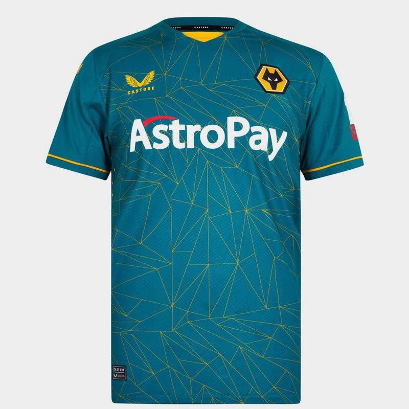 Castore Wolves Away Authentic Shirt 2022 2023 Mens