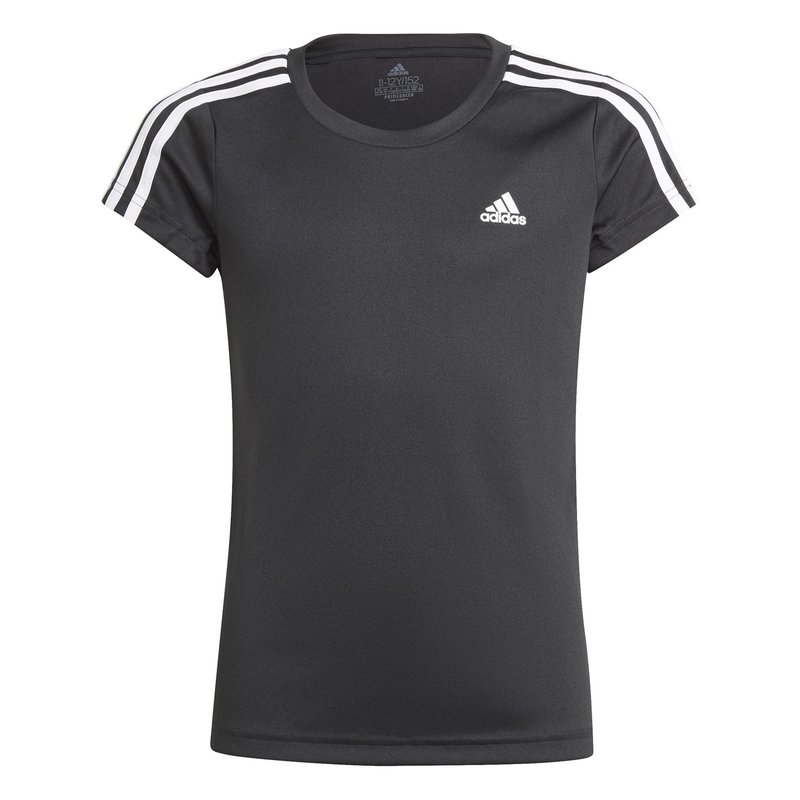 adidas 3 Stripe T Shirt Juniors