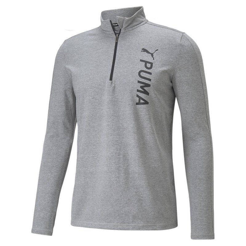 Puma Fit Polyspan Half Zip Long Sleeve Mens Training Tee