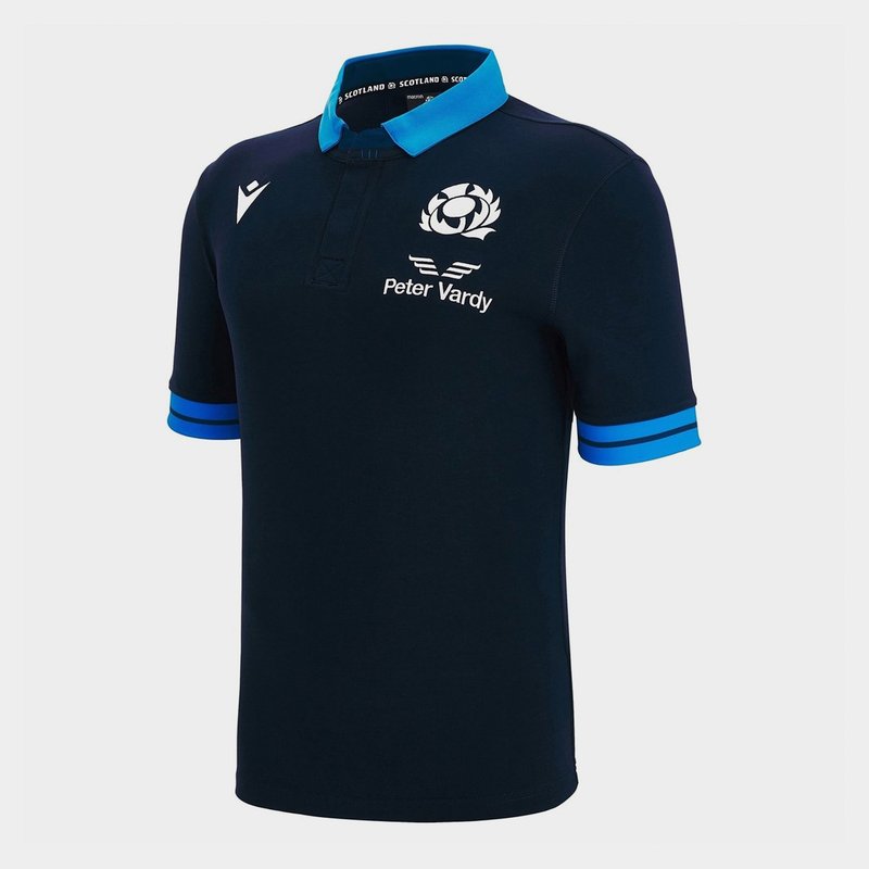 Macron Scotland 22/23 Home S/S Classic Kids Rugby Shirt