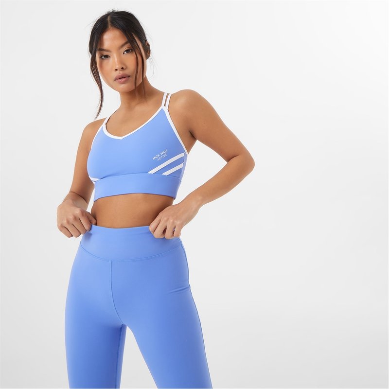 Jack Wills Active Stripe Cross Back Sports Bra