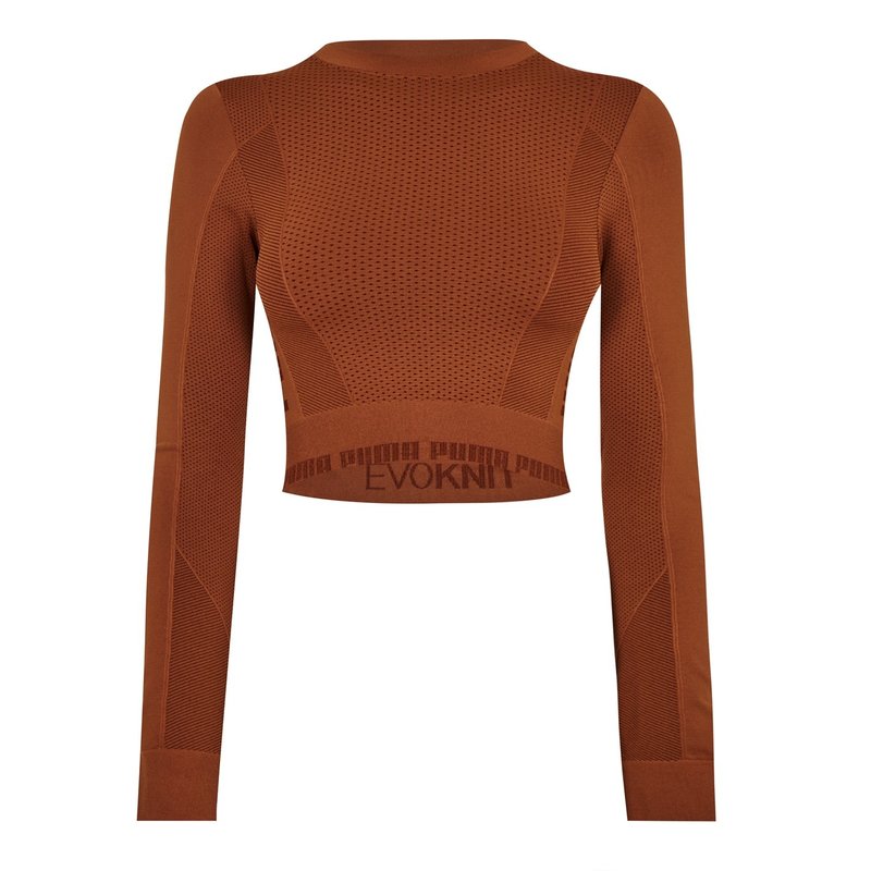 Puma Evoknit Seamless Long Sleeve Crop Top Womens