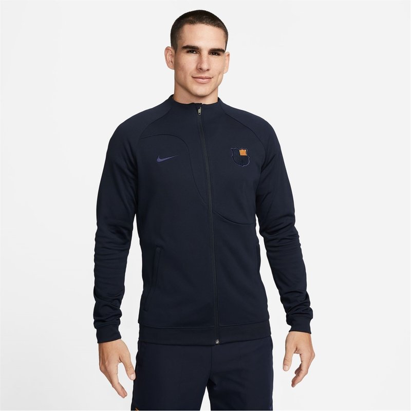 Nike FC Barcelona Academy Pro Mens Full Zip Knit Football Jacket 2022 2023 Mens