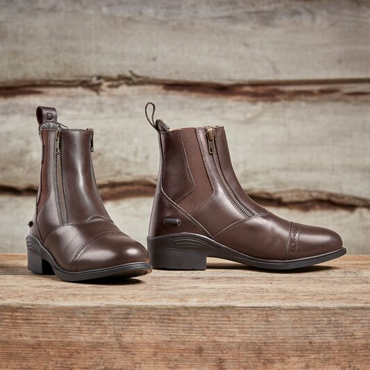 Dublin Ladies Evolution Double Zip Paddock Boots - Brown