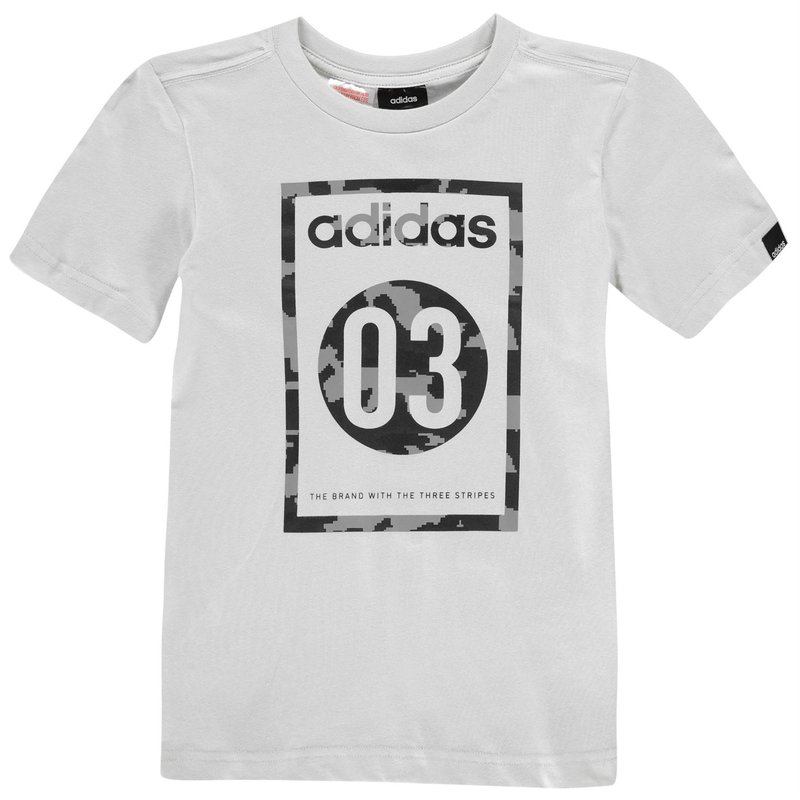 adidas Camo QT T Shirt Junior Boys