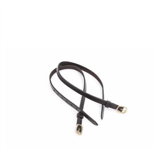 Shires Black Leather Spur Strap Adults