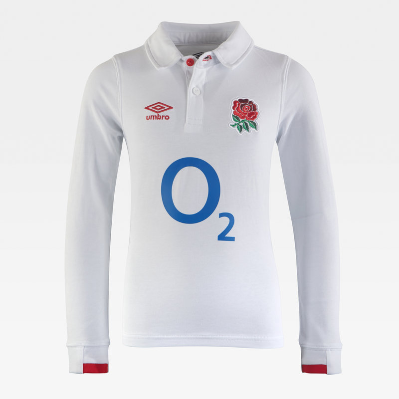 Umbro England Home Long Sleeve Classic Rugby Shirt 2020 2021