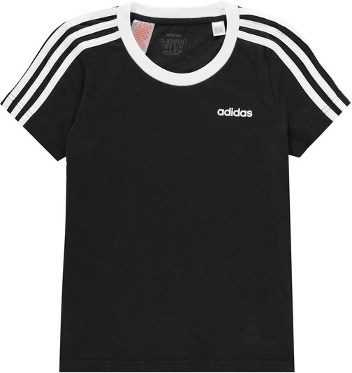 adidas 3 Stripe T Shirt Junior Girls