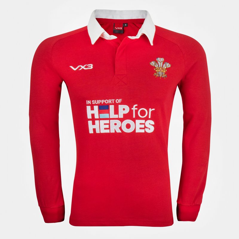 VX-3 Help 4 Heroes Wales Long Sleeve Rugby Jersey Mens