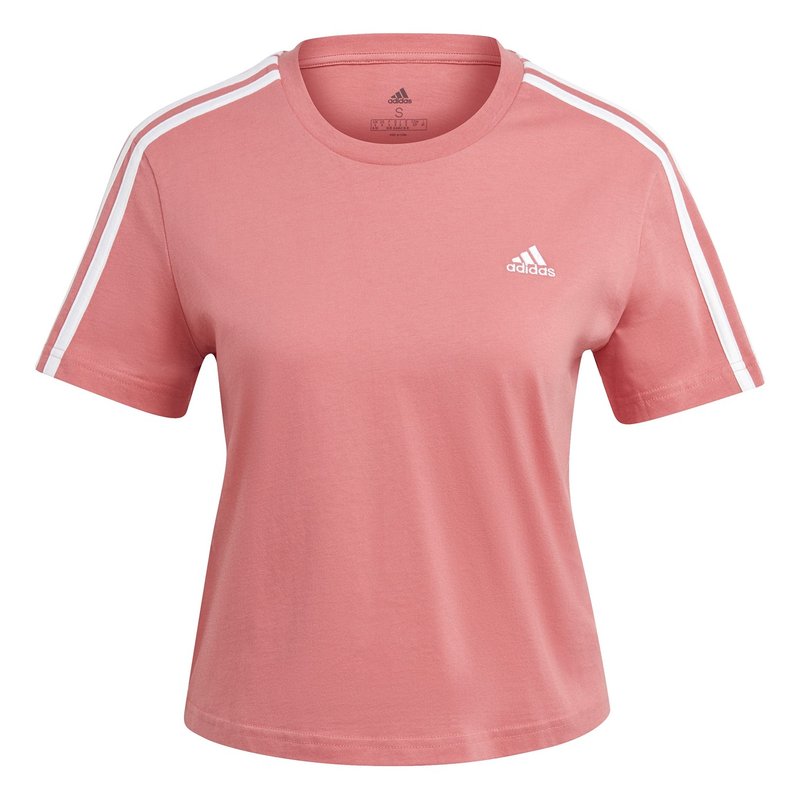 adidas 3S Crop T Shirt Womens