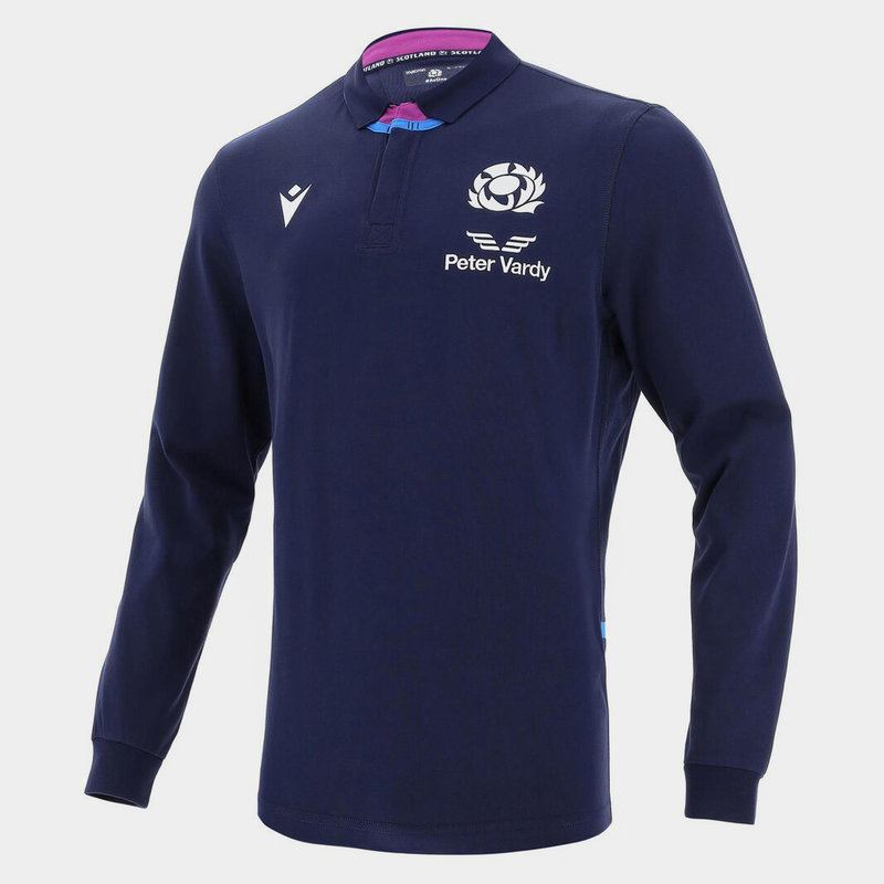 Macron Scotland Home Long Sleeve Classic Junior Rugby Shirt 2021 2022