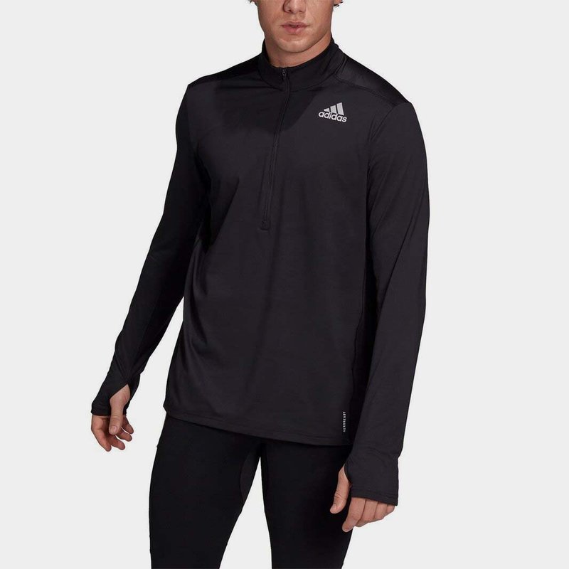adidas Own The Run half Zip Long Sleeve Top Mens