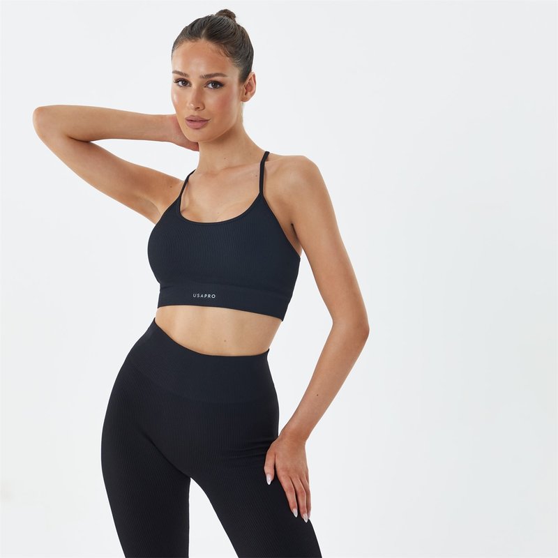 USA Pro Seamless Ribbed Sports Bra