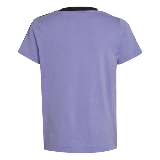 adidas 3 Stripe T Shirt Junior Girls