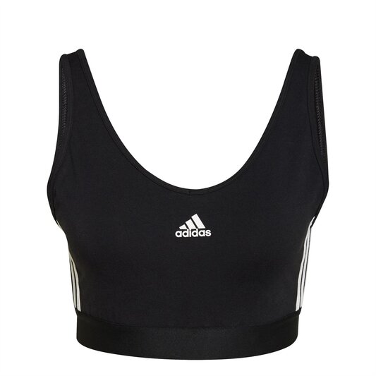 adidas 3 Stripes Crop Top With Removable Pads