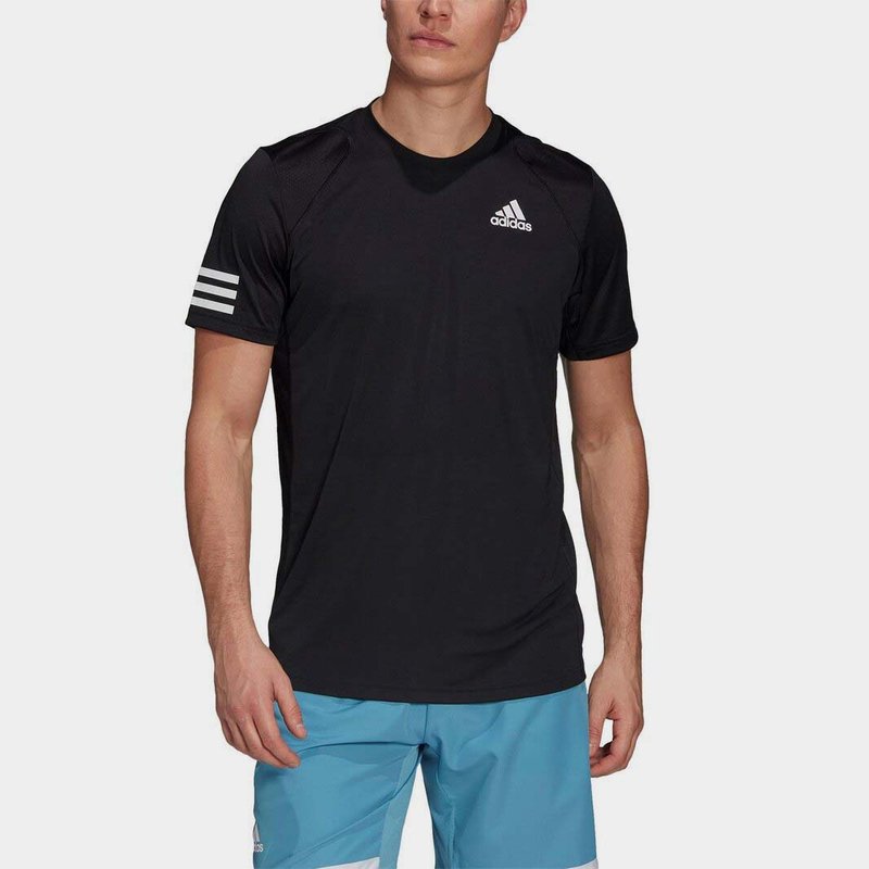 adidas Club 3 Stripe T Shirt Mens