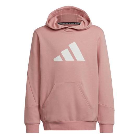 adidas 3 Bar Fleece Hoodie Junior Girls