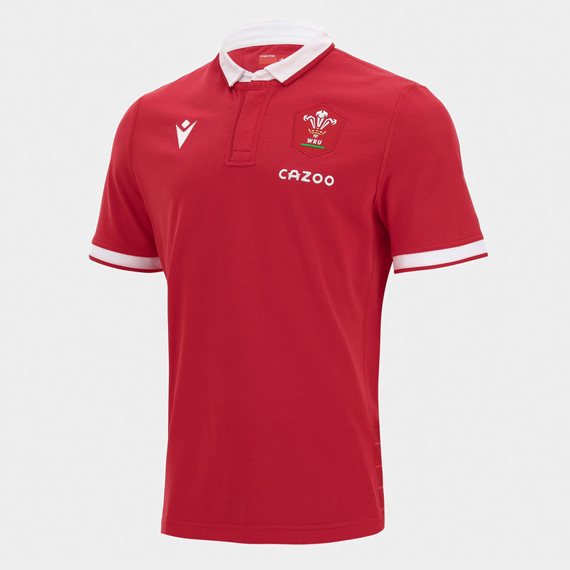 Macron Wales Home Short Sleeve Classic Rugby Shirt 22/23