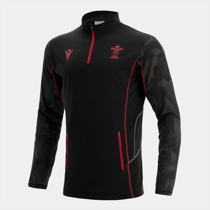 Macron Wales Quarter Zip Mens Rugby Training Top
