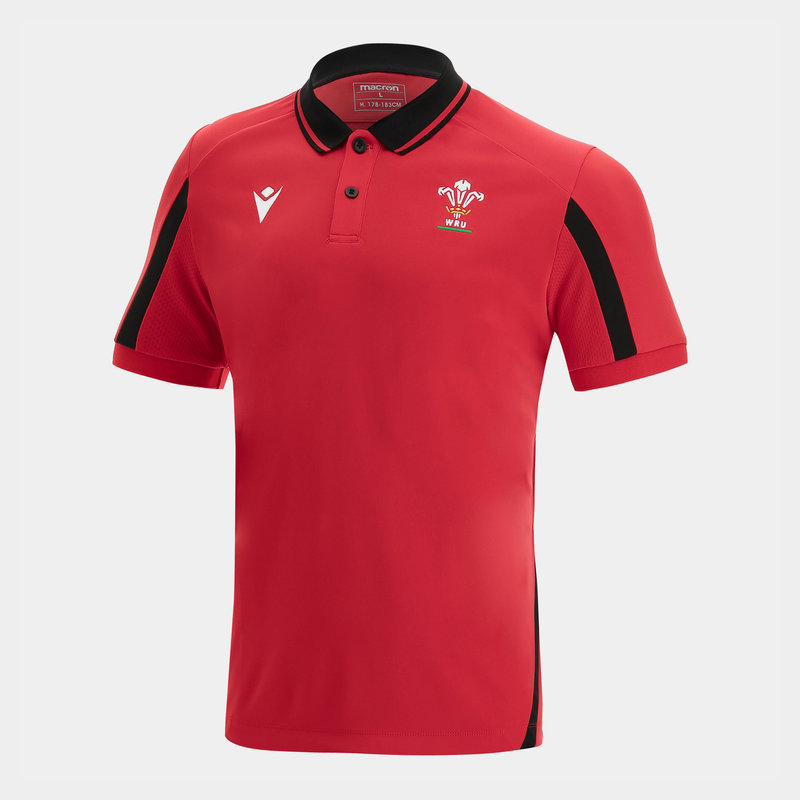 Macron Wales Mens Rugby Polo Shirt