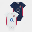 2 Pack England Rugby Babygrow Bodysuit